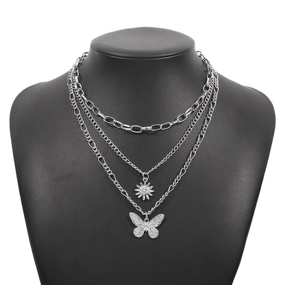 Triple Layer Butterfly Necklace JLTN0579