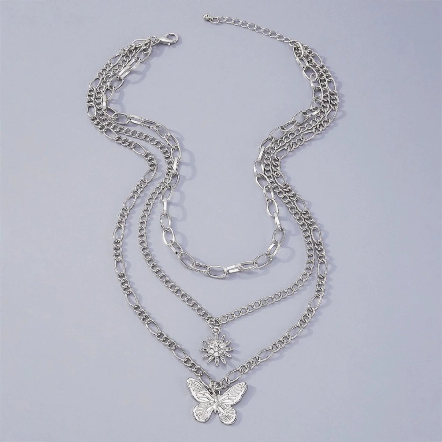 Triple Layer Butterfly Necklace JLTN0579