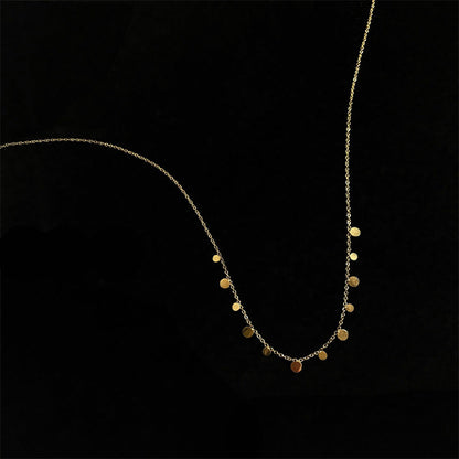 Minimalist Gold Disc Chain Necklace jltn0685