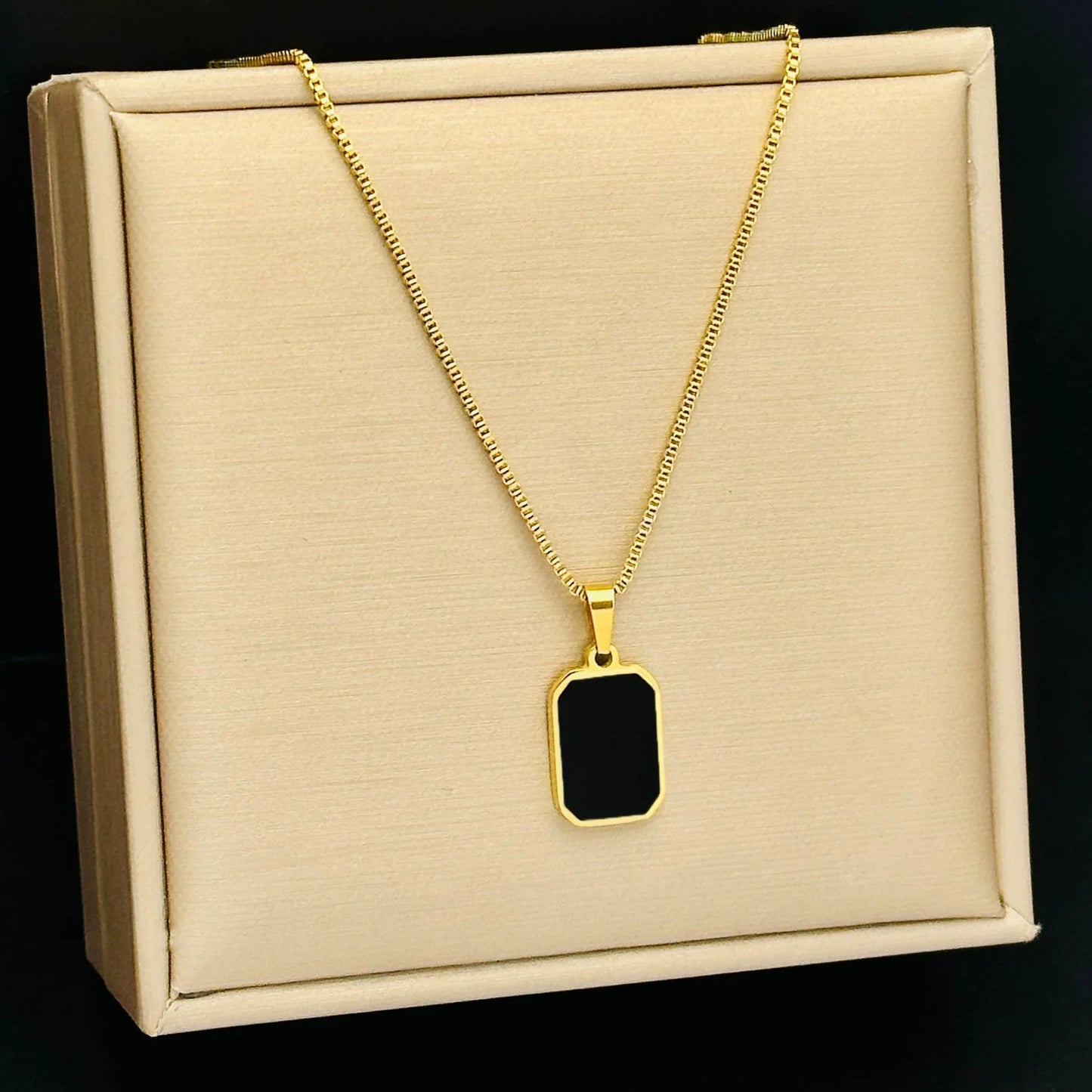 Black Onyx Pendant Necklace  JLTN0691