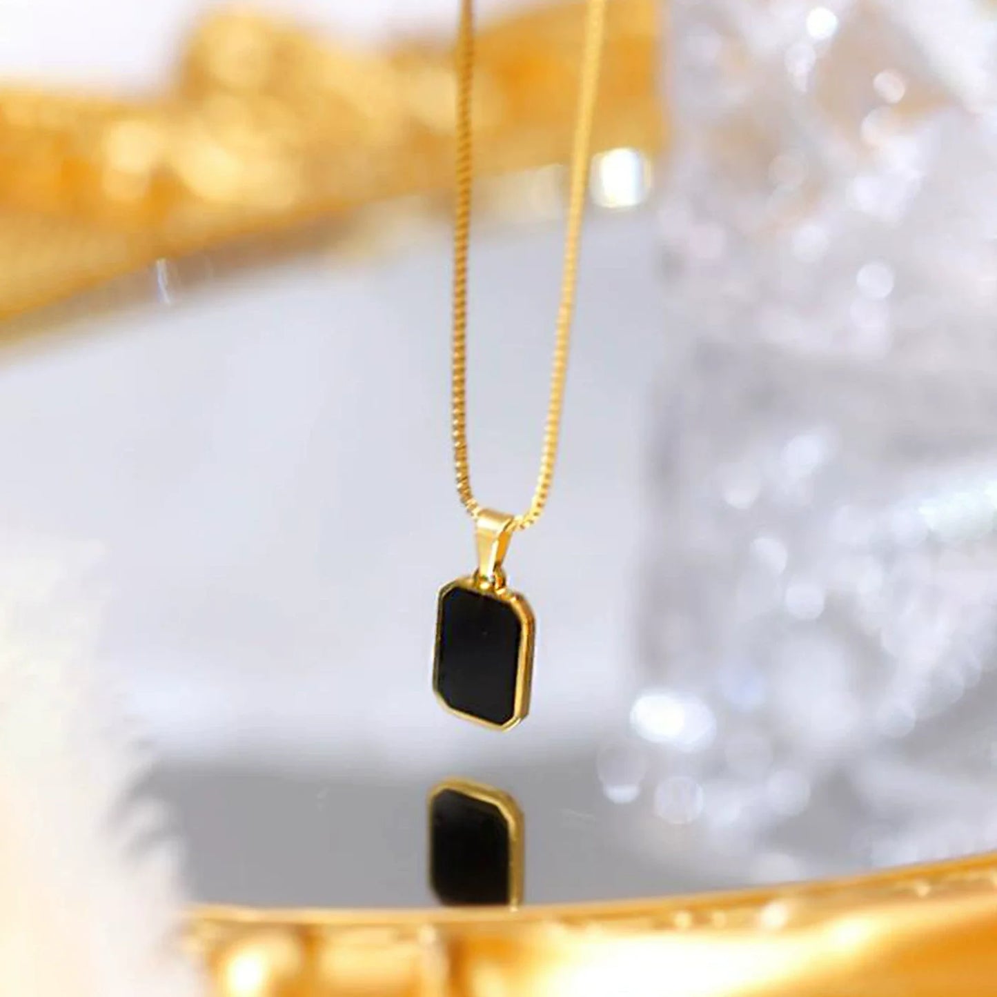 Black Onyx Pendant Necklace  JLTN0691