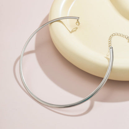 Sleek Silver Choker Necklace JLTN0844