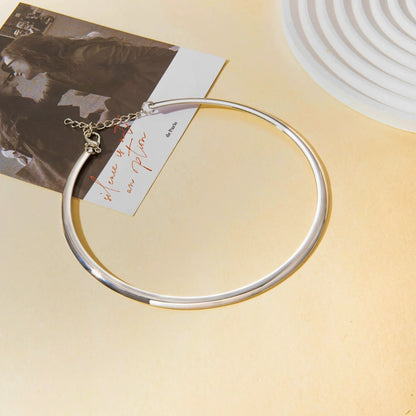 Sleek Silver Choker Necklace JLTN0844