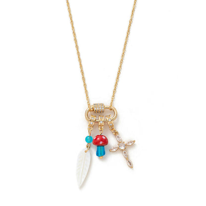 Fashionable niche design heart love mashroom cute versatile women's necklace jltn1452 | Just Lil Things at Broadway