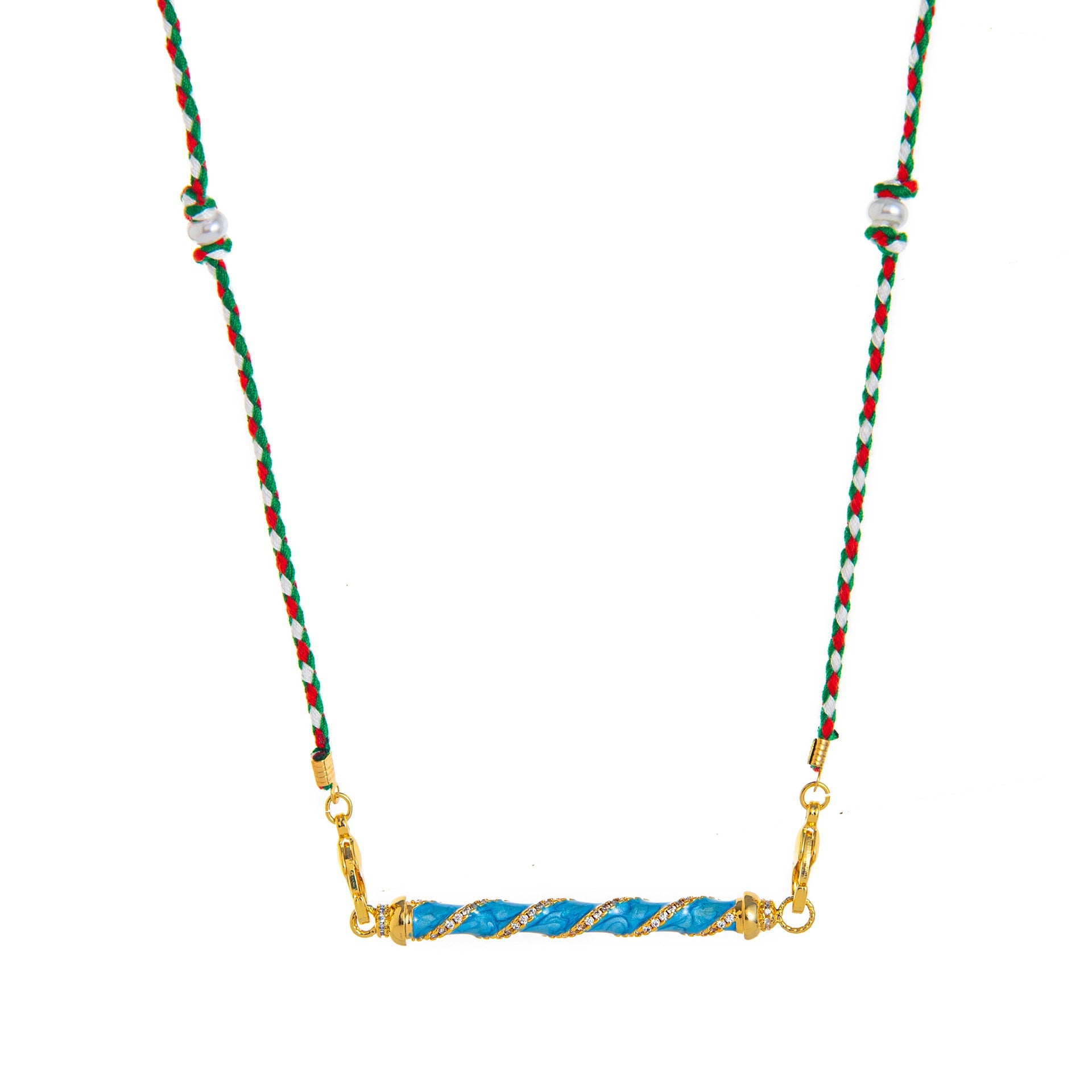 Handmade twisted blue braided cord¬†necklace jltn1456 | Just Lil Things at Broadway
