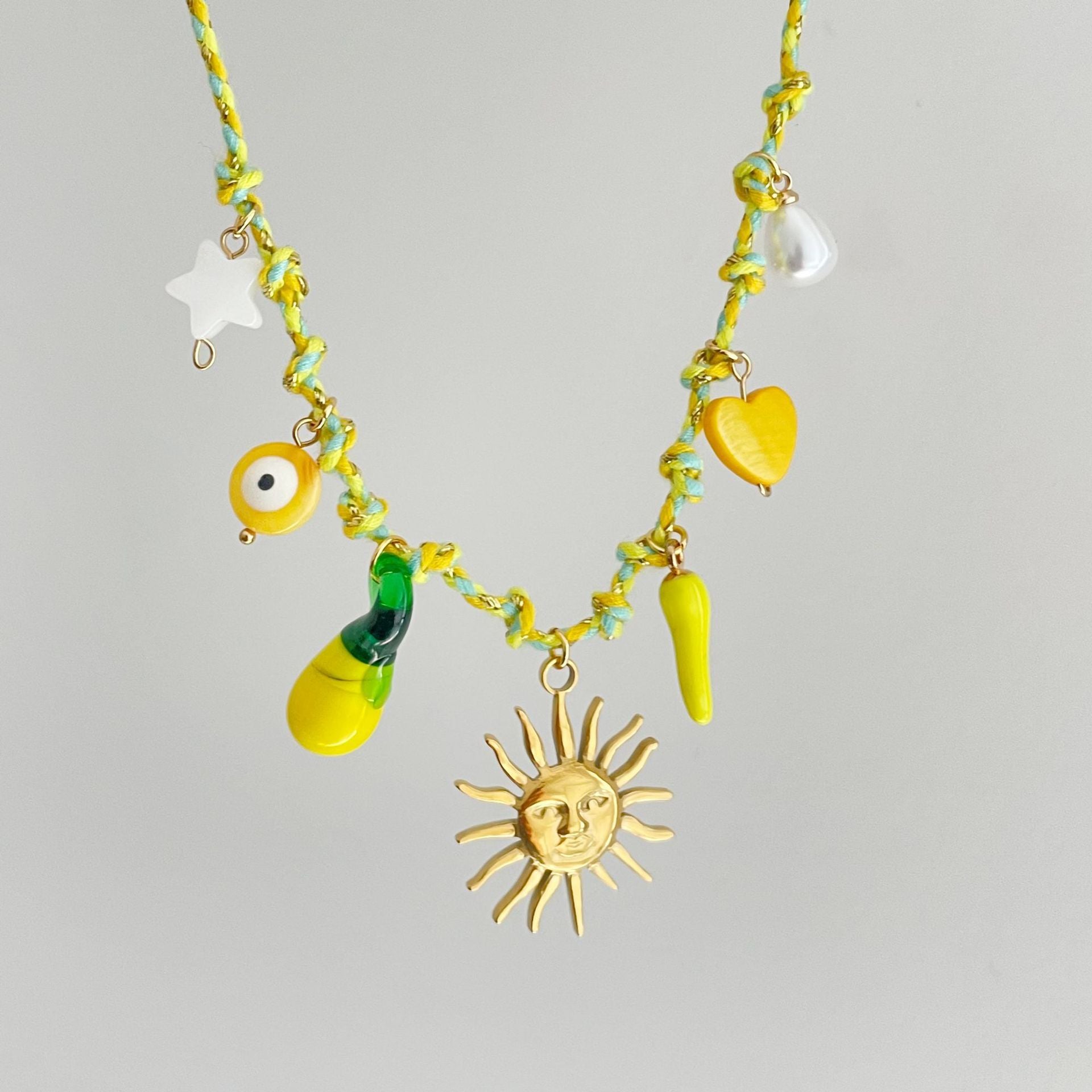 Sunny Golden Haze Charms Necklace JLTN1511 | Just Lil Things at Broadway