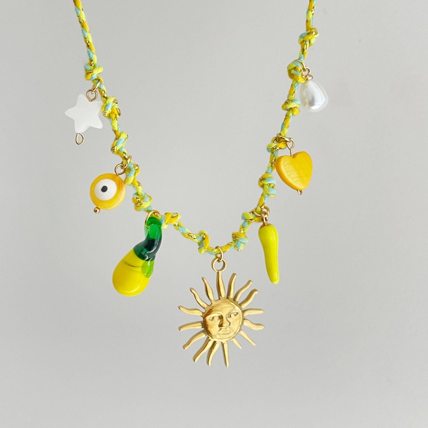 Sunny Golden Haze Charms Necklace JLTN1511 | Just Lil Things at Broadway