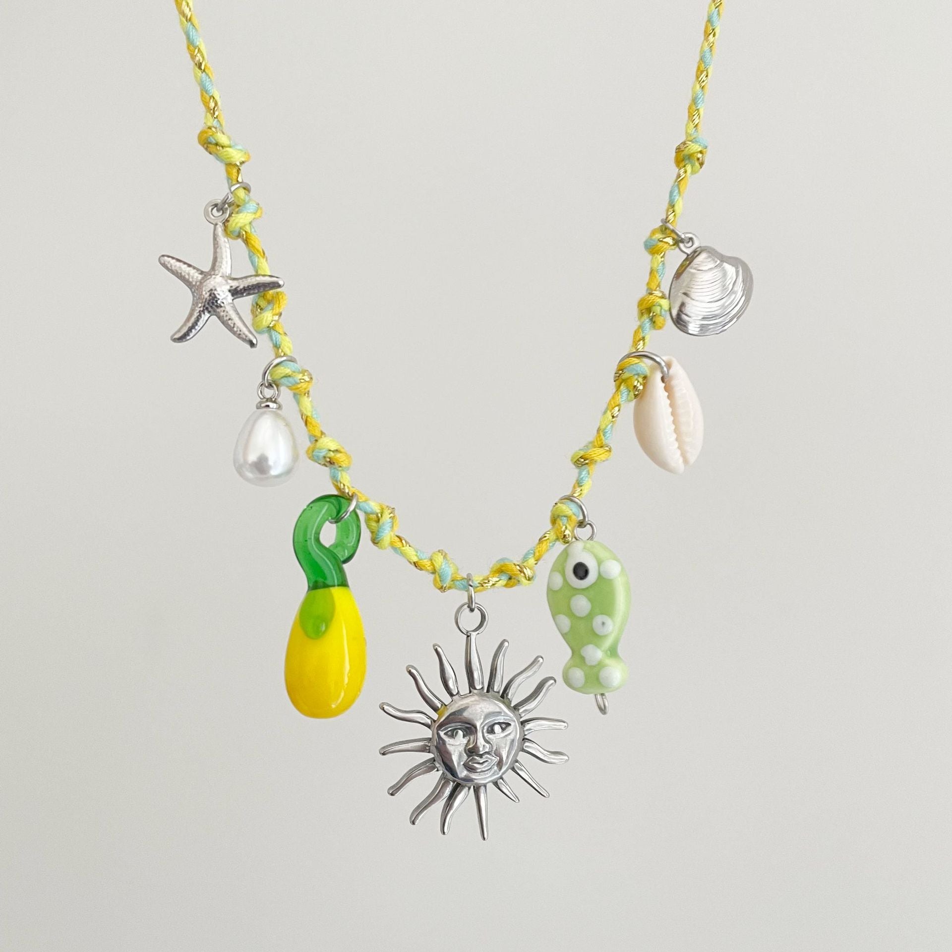 Silver Sun dopamine rope  Necklace jltn1513 | Just Lil Things at Broadway
