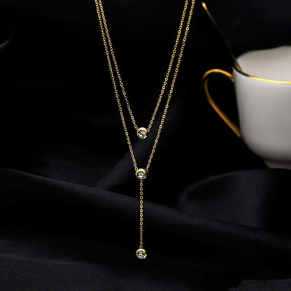 Two Layered With Drop Pendant JLTN1597