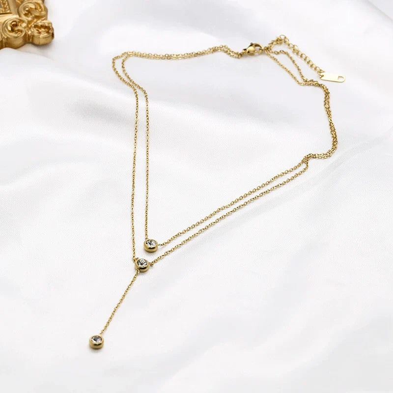 Two Layered With Drop Pendant JLTN1597