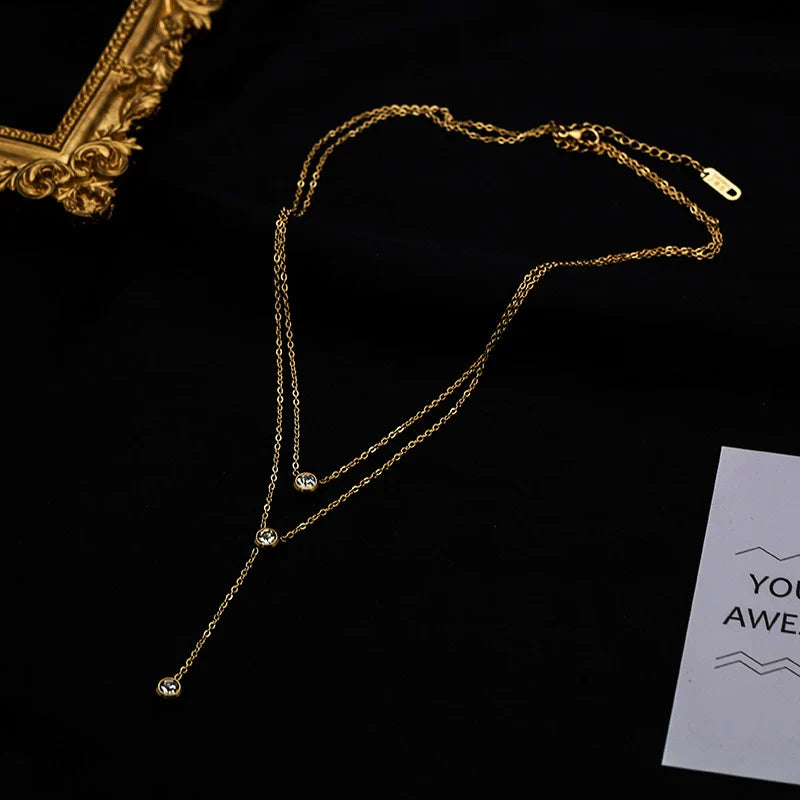 Two Layered With Drop Pendant JLTN1597