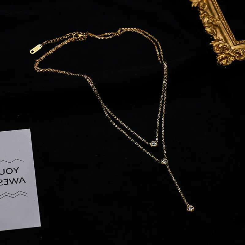 Two Layered With Drop Pendant JLTN1597