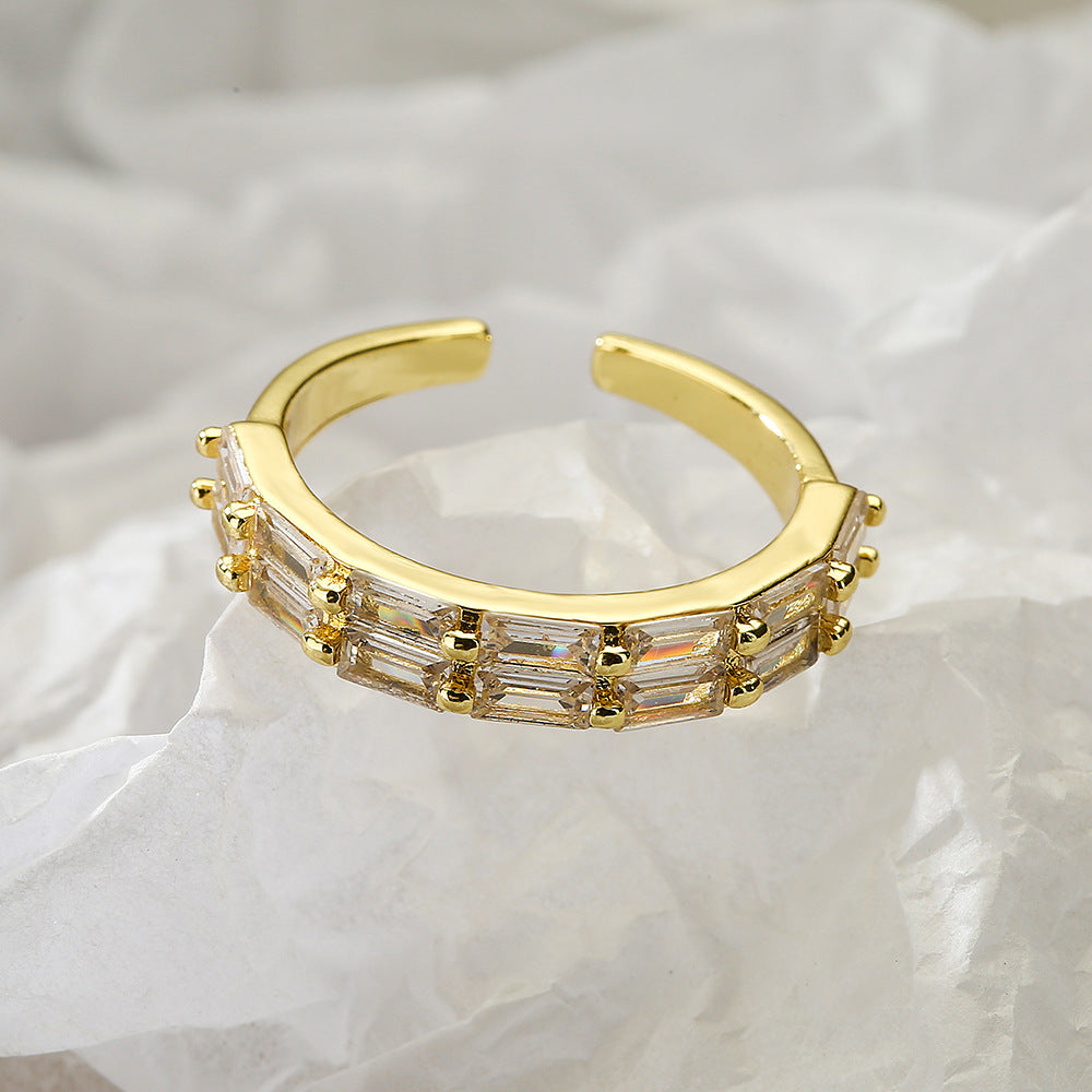 Emerald-Cut Crystal Adjustable Ring | Just Lil Things at Broadway