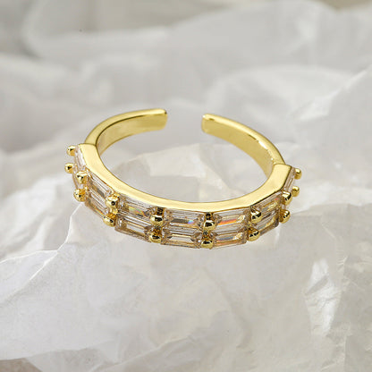 Emerald-Cut Crystal Adjustable Ring | Just Lil Things at Broadway