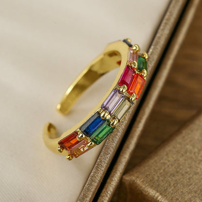 Emerald-Cut Crystal Adjustable Ring | Just Lil Things at Broadway