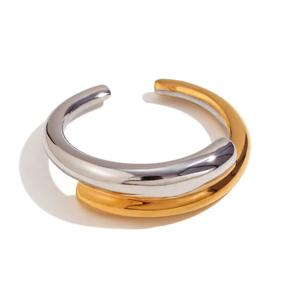 Dual Tone C Shape open-ended ring JLTR0417 | Just Lil Things at Broadway