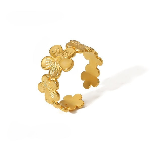 Modern Style Hepta Flora Gold Ring JLTR0450 | Just Lil Things at Broadway