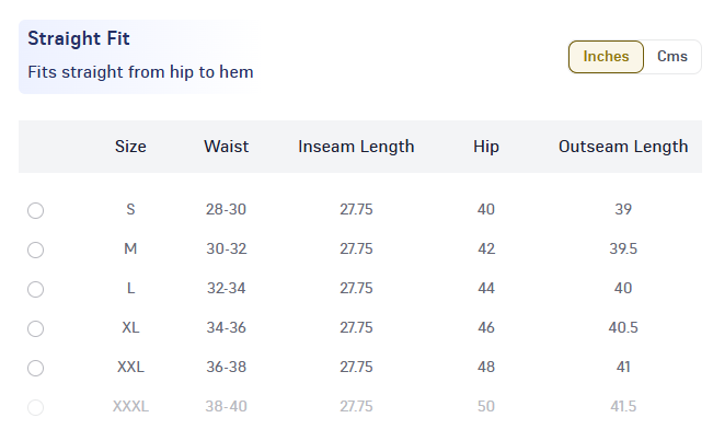 Size Guide