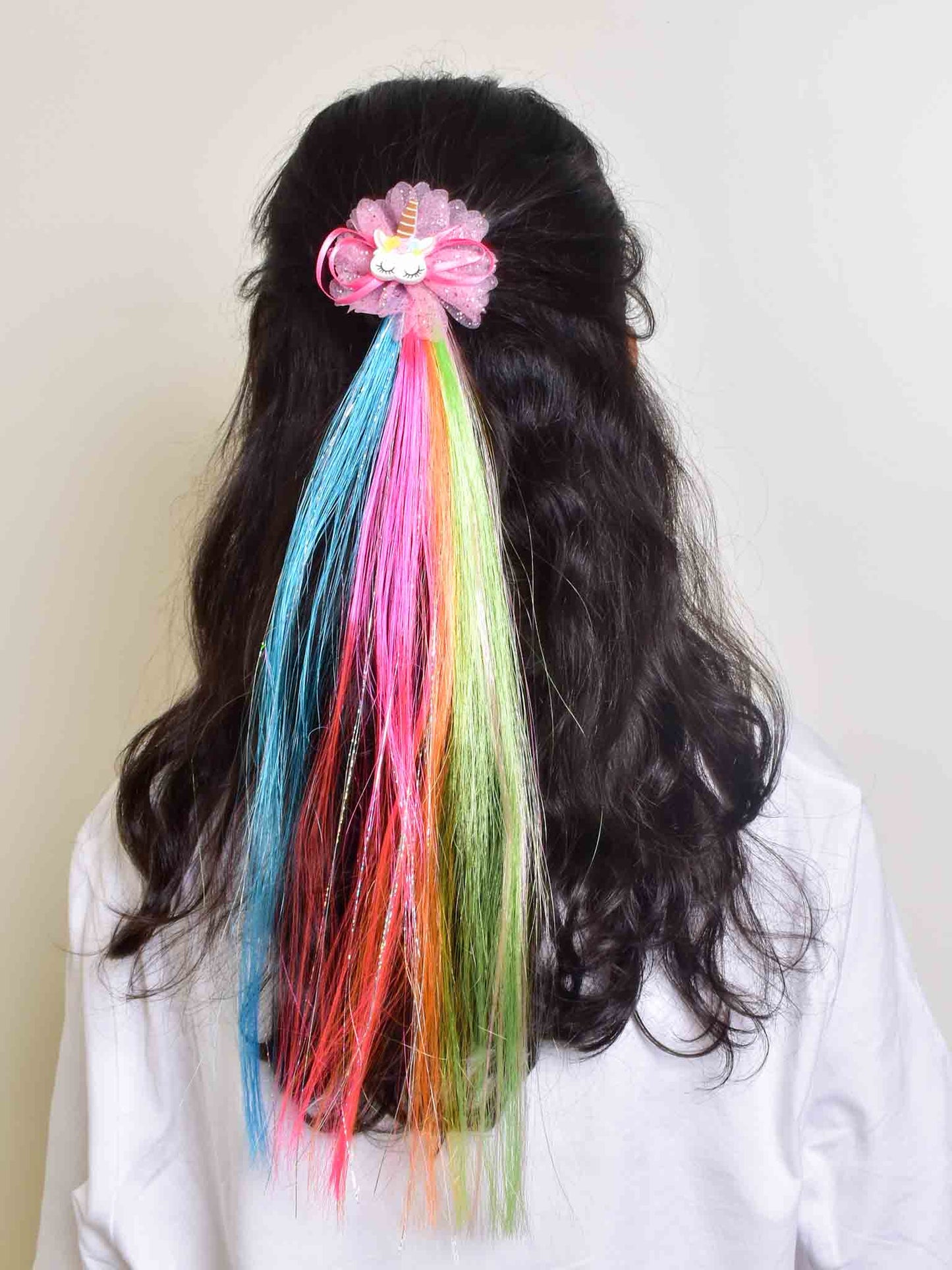 Unicorn Clip in coloured hair extensions for kids