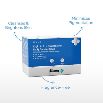 Kojic Acid + Glutathione Daily Syndet Soap with L-Glutathione & Alpha Arbutin - 75 g (Pack of 2)