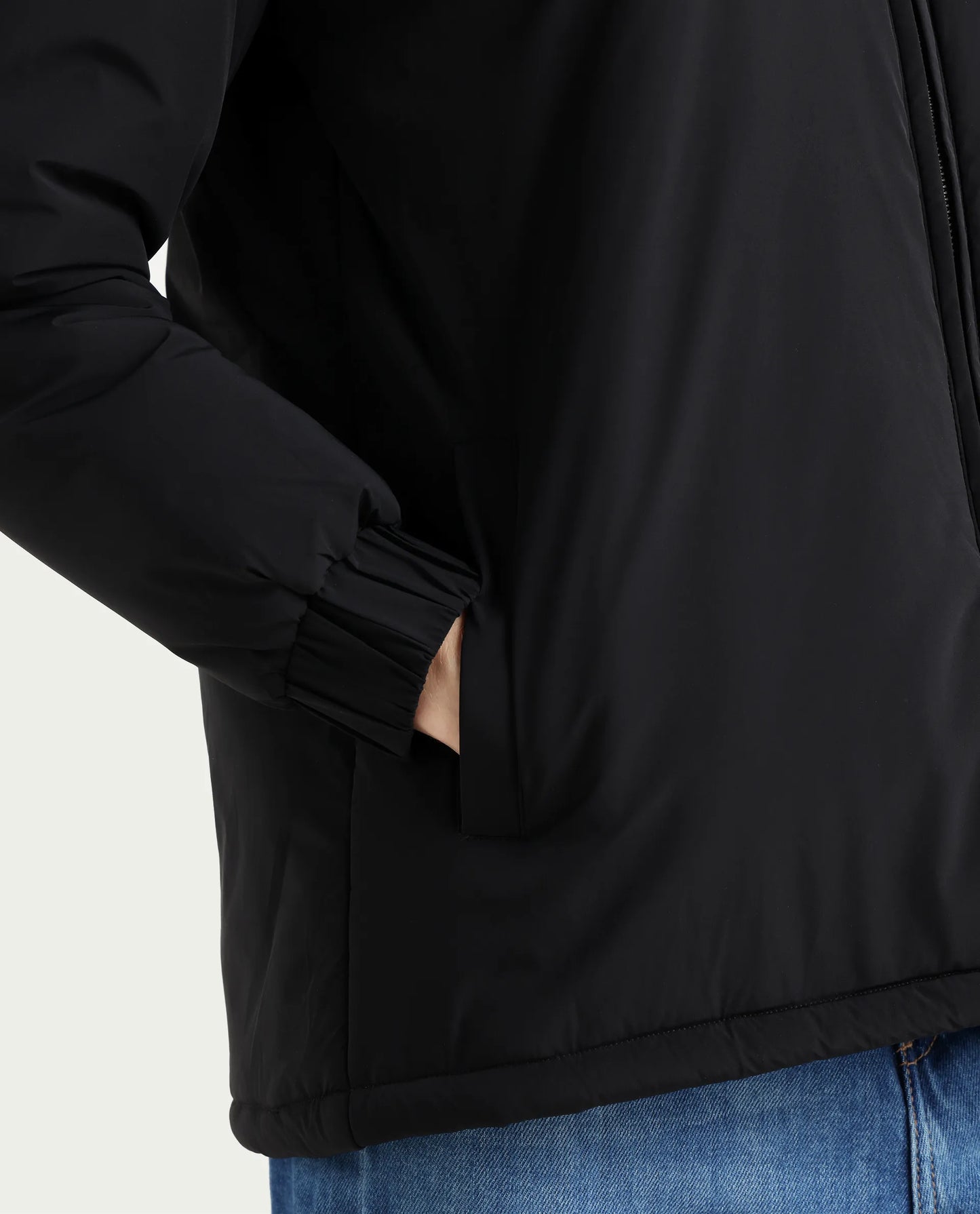 Rareism Women's Kosty Black Polyester Hoody Jacket Plain Jacket | RAREISM at Broadway