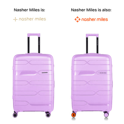 Nasher Miles Paris Hard-Sided Polypropylene Check-in Luggage 28 inch | 75cm | 8 Wheels Large Trolley Bag for Travel | Suitcase (Purple)