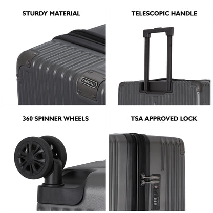 Carriall Meta Luggage Polycarbonate (PC) Hard Sided 28 inch / 75 cm Check-in Size Expandable Trolley Bag  (Grey)