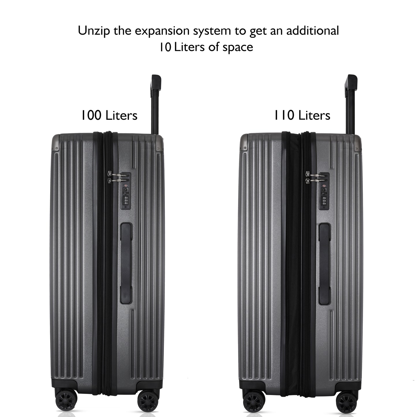 Carriall Meta Luggage Polycarbonate (PC) Hard Sided 28 inch / 75 cm Check-in Size Expandable Trolley Bag  (Grey)