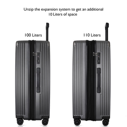 Carriall Meta Luggage Polycarbonate (PC) Hard Sided 28 inch / 75 cm Check-in Size Expandable Trolley Bag  (Grey)