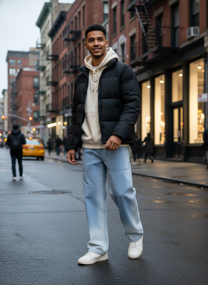 Thunder Blue Wash Men's Straight Fit Jeans