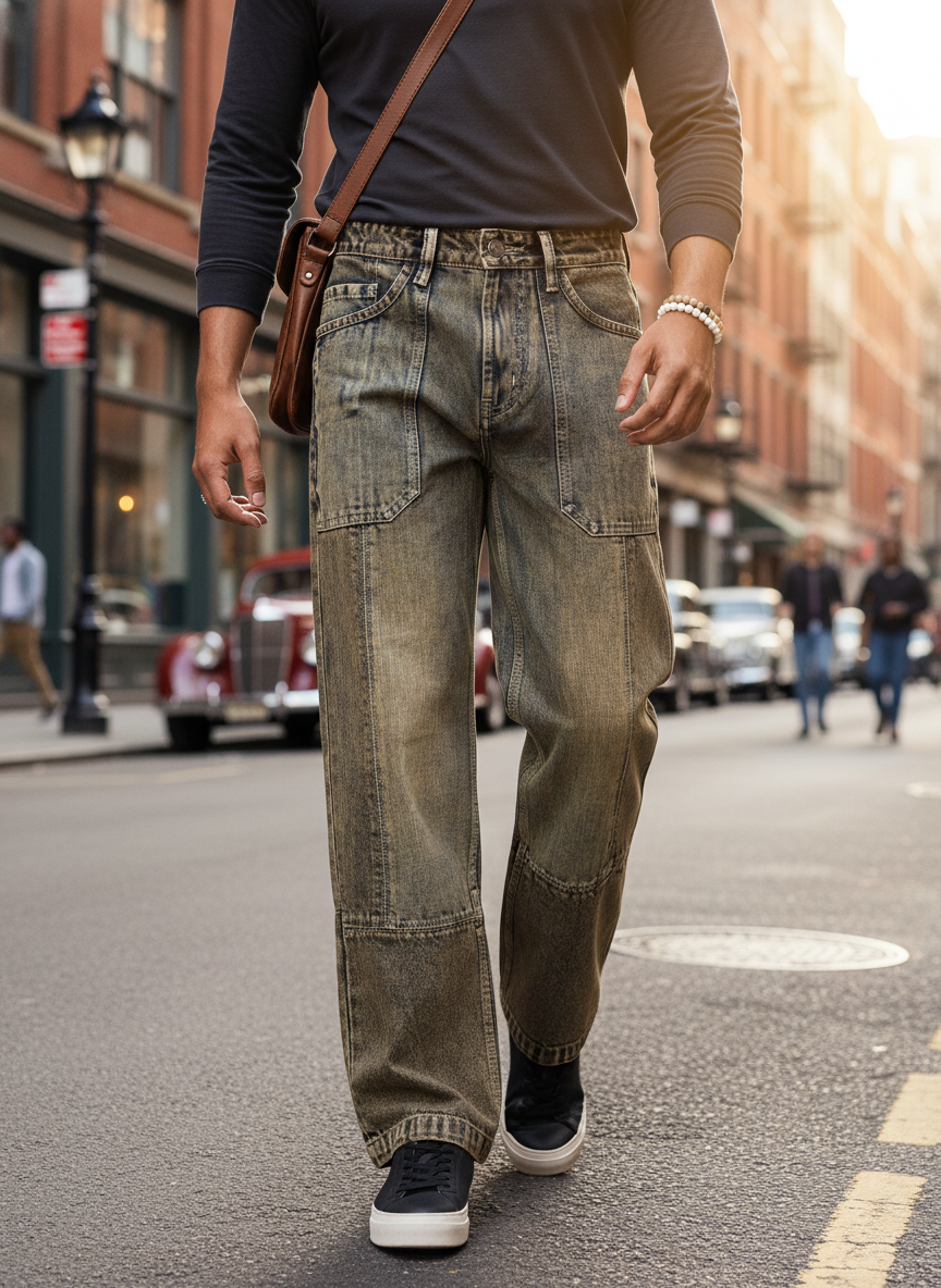 Stone Signature Mixmatch Straight Fit Men's jeans