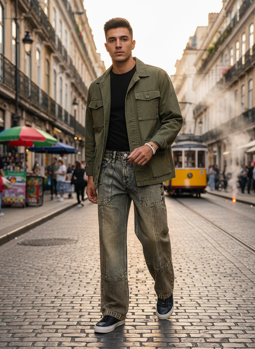 Stone Signature Mixmatch Straight Fit Men's jeans