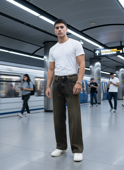 Black Tinted Classic Men's Straight Fit jeans