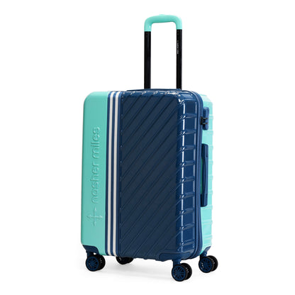 Nasher Miles Vegas Hard-Sided Polycarbonate Check-in Luggage Teal&Dark Blue 24 inch |65 Trolley Bag