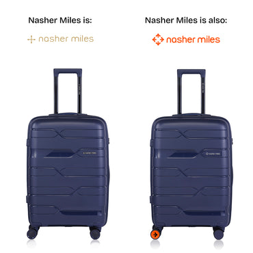 Nasher Miles Paris Hard-Sided Polypropylene Check-in Luggage 24 inch | 65cm | 8 Wheels Medium Trolley Bag for Travel | Suitcase (Navy Blue)