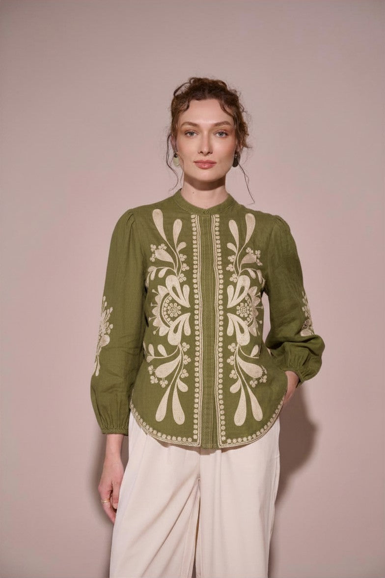 Sera 100% Linen Blouse