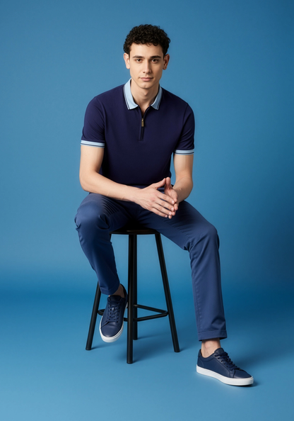 Azure Trim Polo Blue