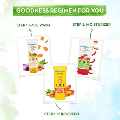 Mamaearth Ultra Light Indian Sunscreen with Carrot Seed Turmeric & SPF 50 PA+++ 80 gm