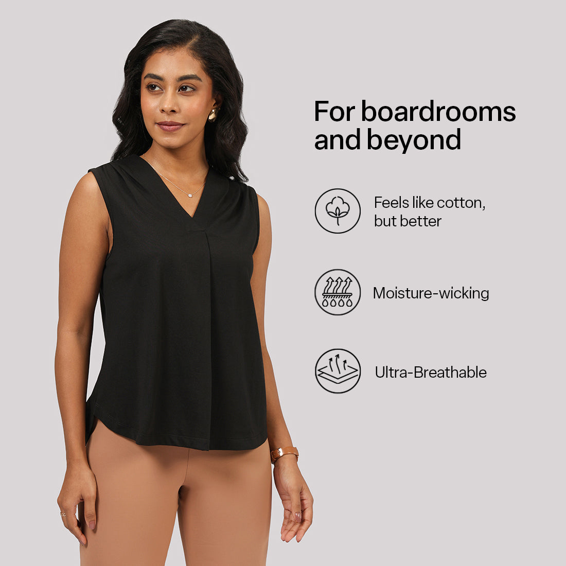 Cotton Pro Sleeveless Work Top | Blissclub at Broadway