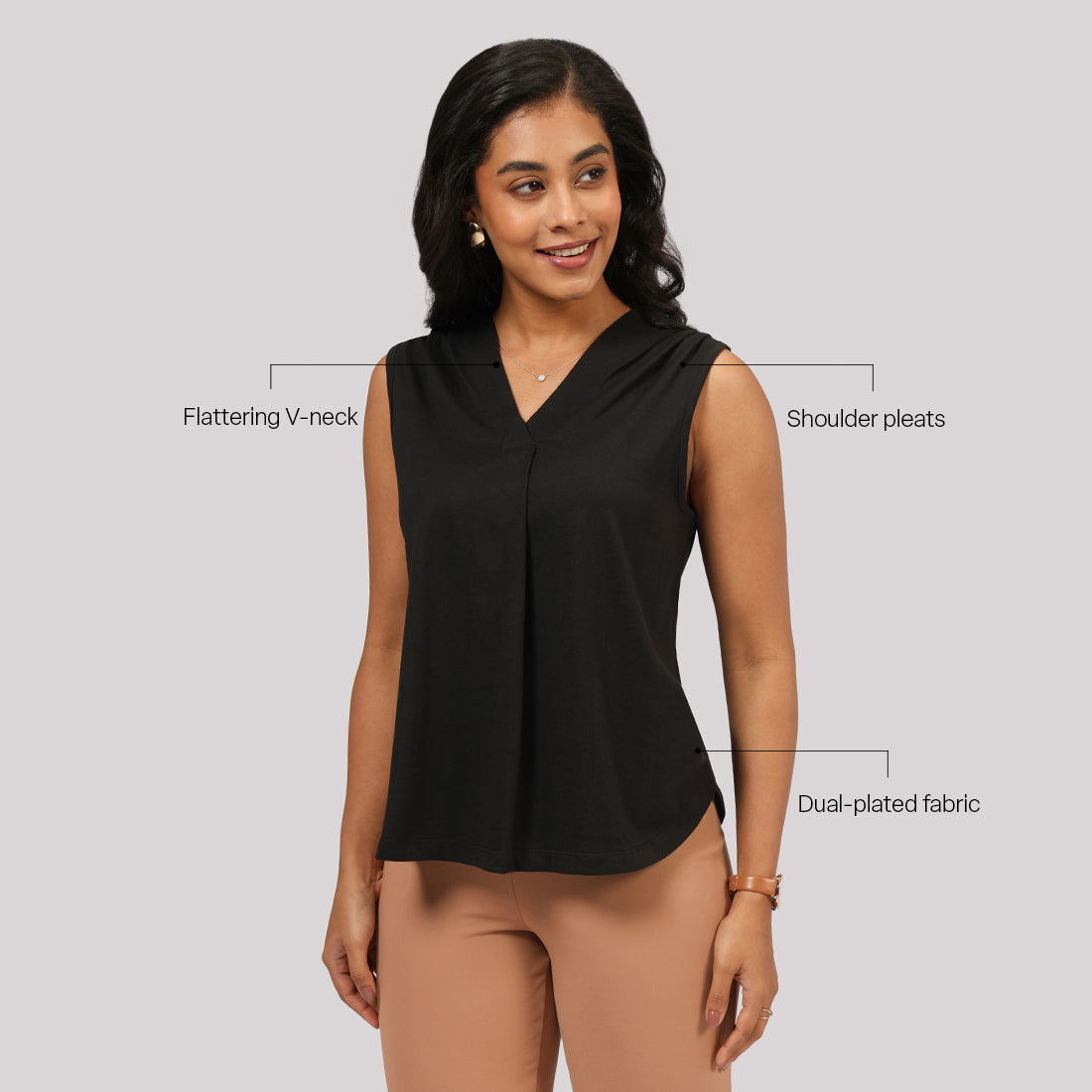 Cotton Pro Sleeveless Work Top | Blissclub at Broadway