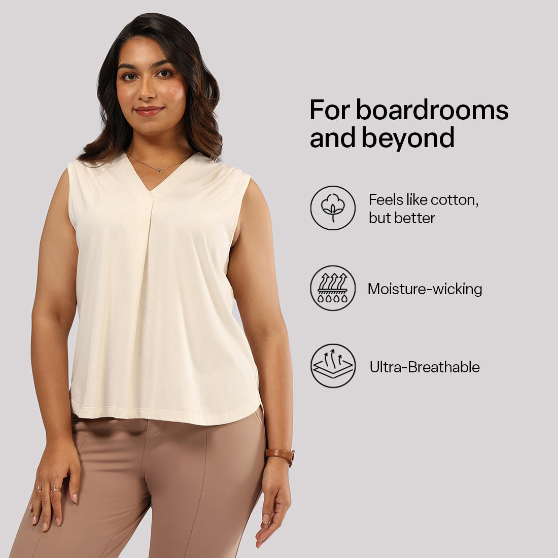 Cotton Pro Sleeveless Work Top | Blissclub at Broadway