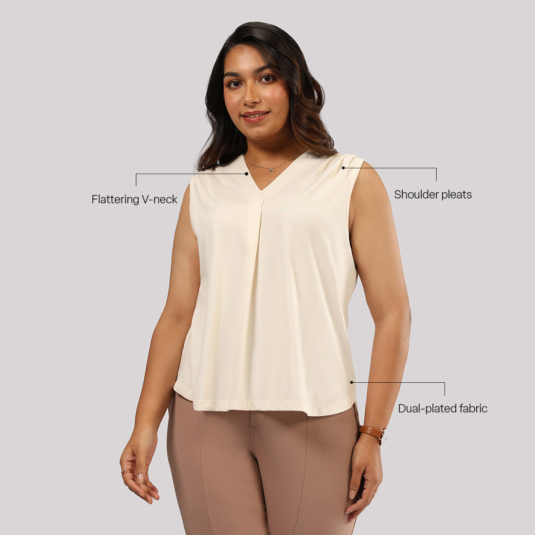Cotton Pro Sleeveless Work Top | Blissclub at Broadway