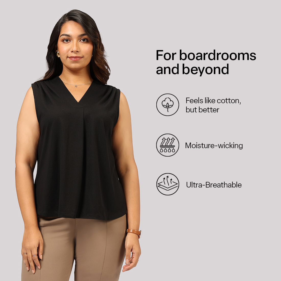 Cotton Pro Sleeveless Work Top | Blissclub at Broadway