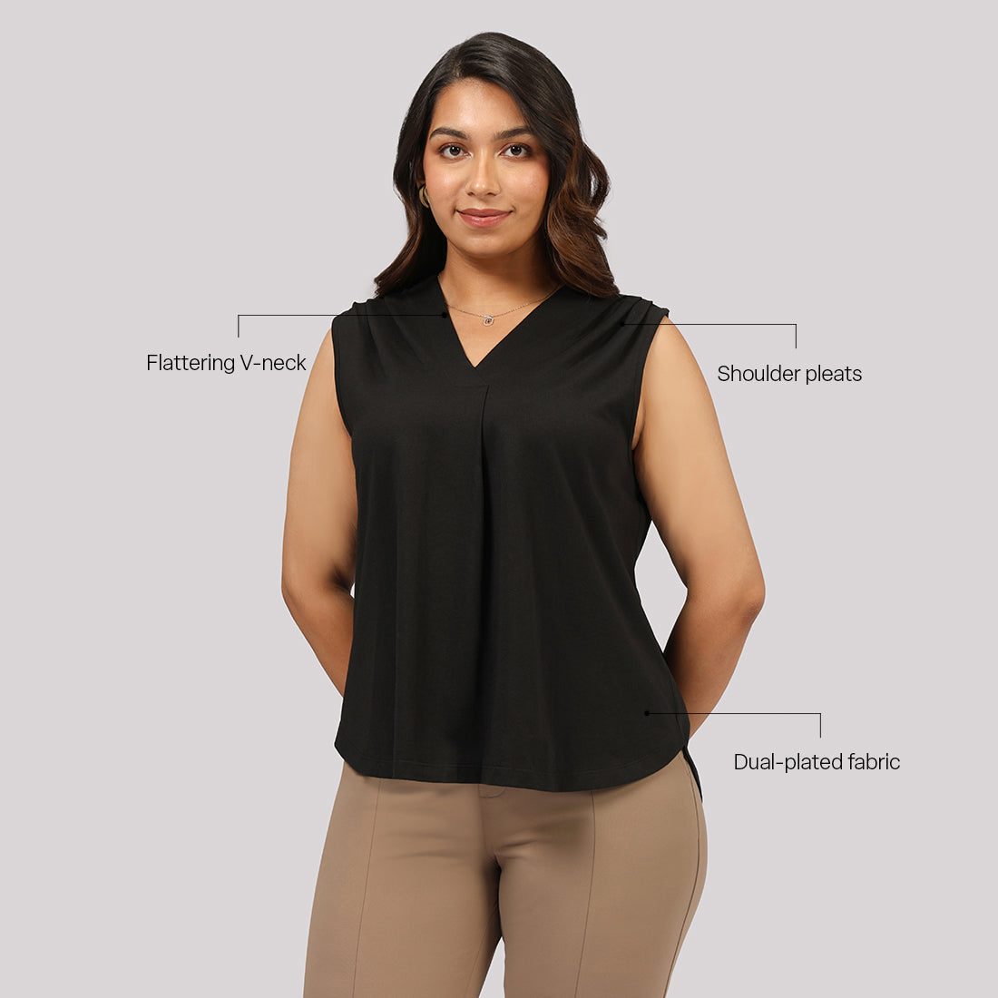 Cotton Pro Sleeveless Work Top | Blissclub at Broadway