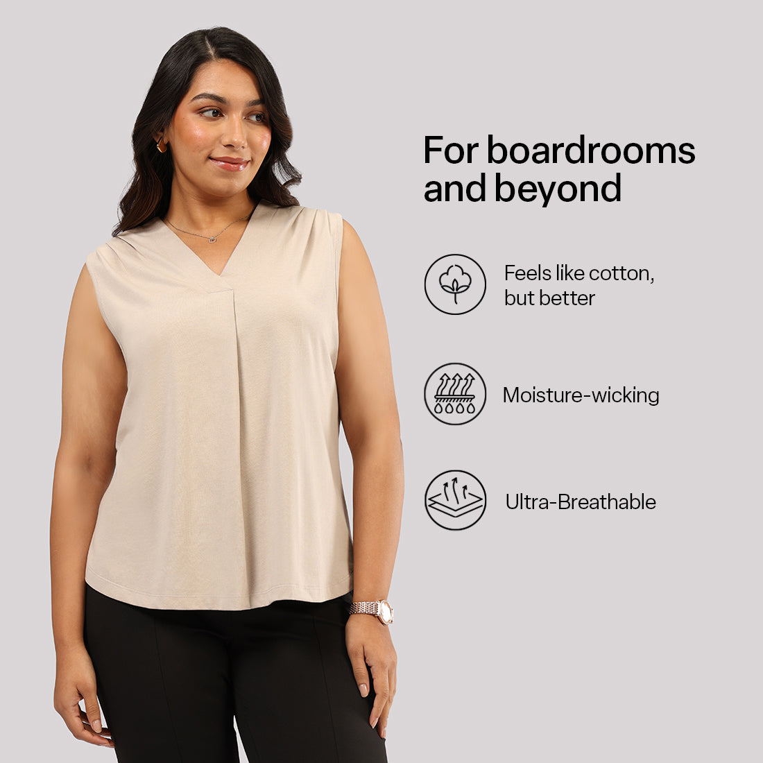 Cotton Pro Sleeveless Work Top | Blissclub at Broadway