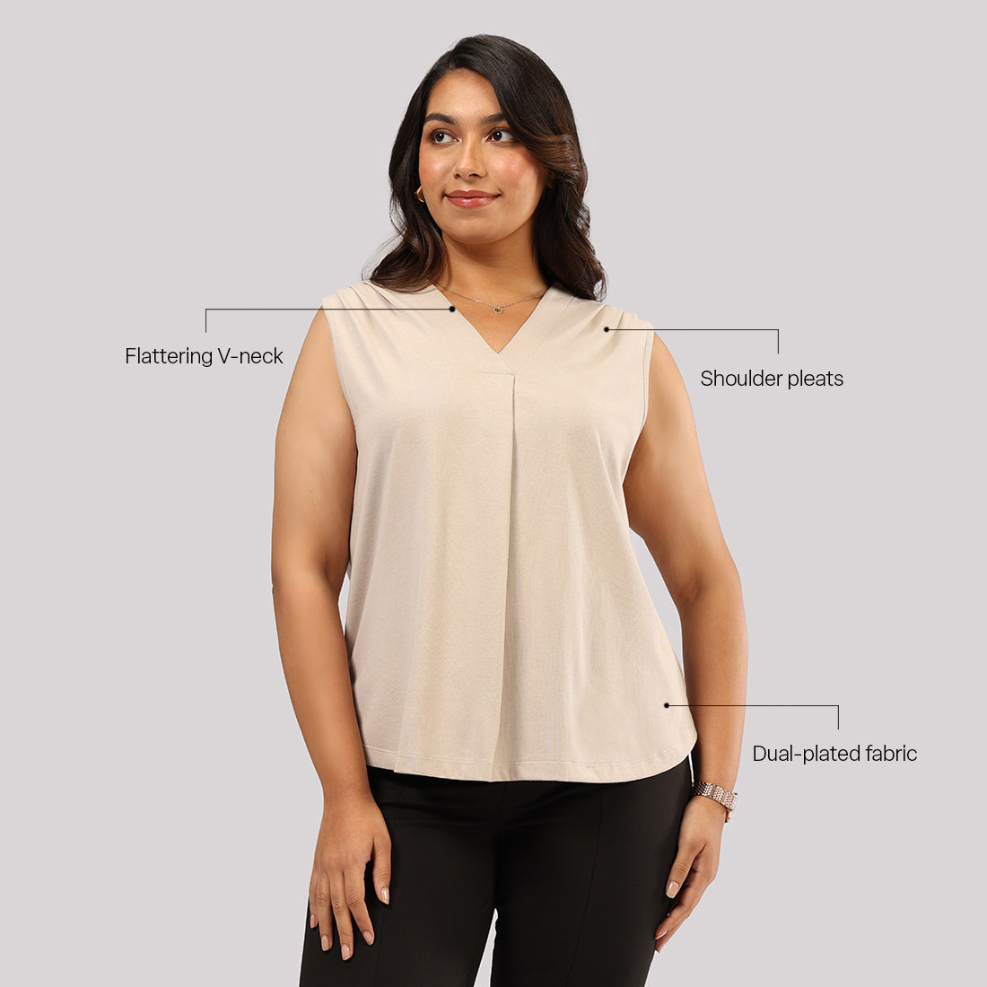 Cotton Pro Sleeveless Work Top | Blissclub at Broadway