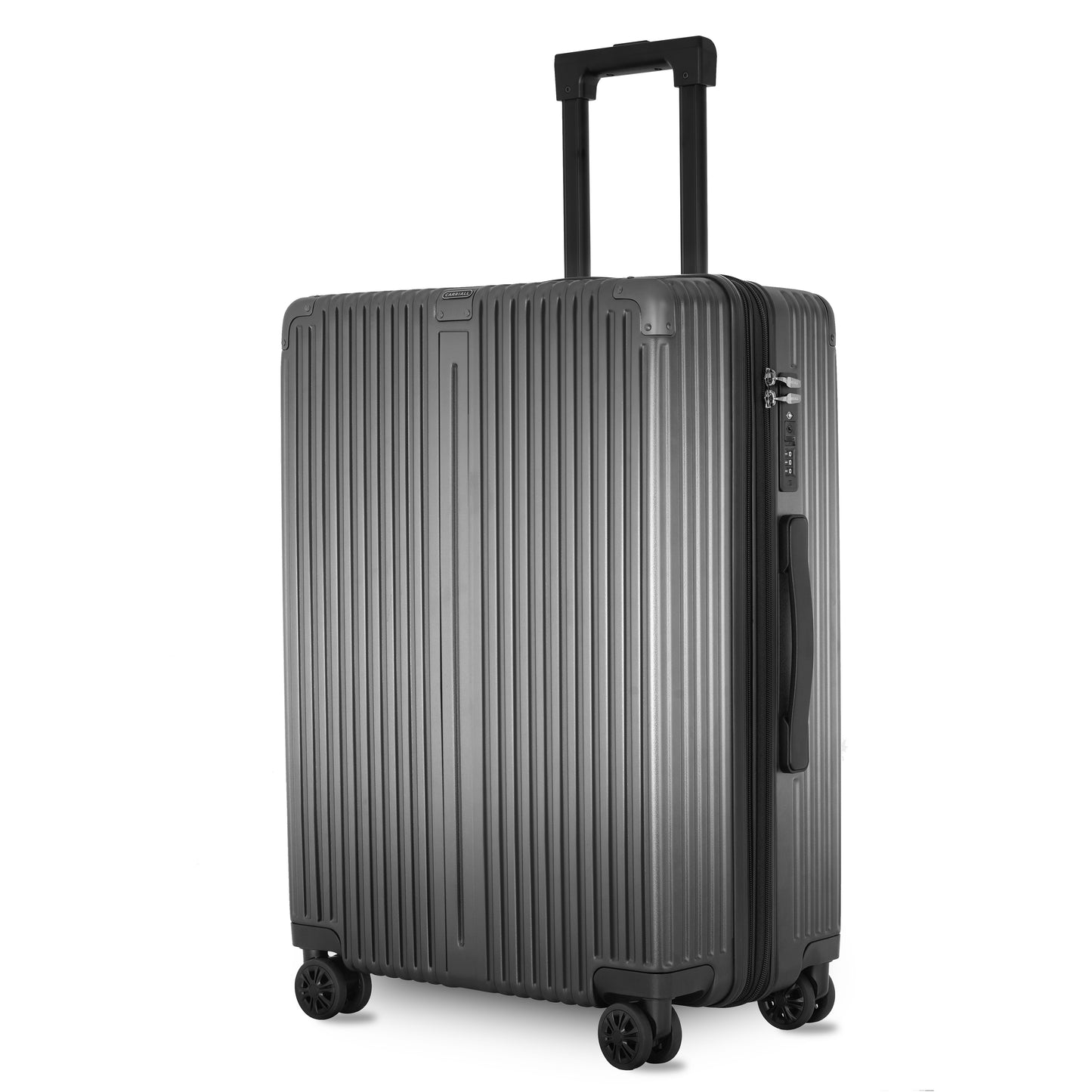 Carriall Meta Luggage Polycarbonate (PC) Hard Sided 24 inch / 65 cm Check-in Size Expandable Trolley Bag  (Grey)