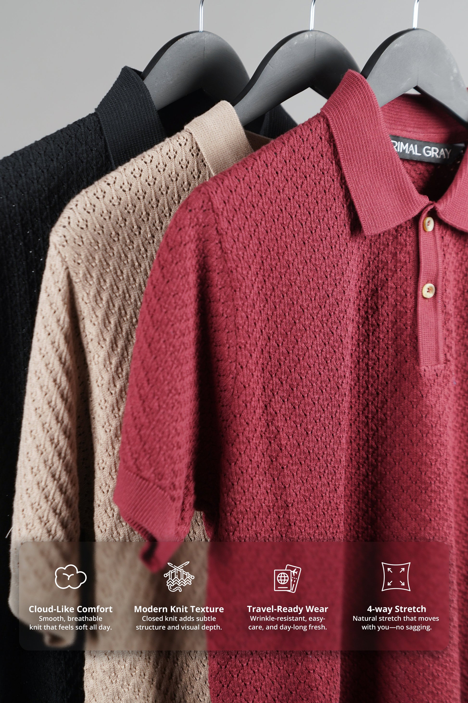 Signature Pointelle Polo Cotton T-shirt | PrimalGray at Broadway