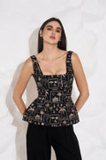 MIA Embroidered Peplum Top