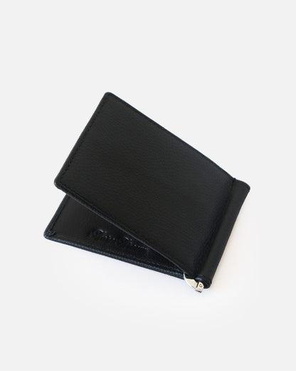 Genuine Leather Black Money Clip With RFID Protection